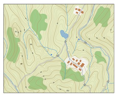 Topographic map with contour lines clipart