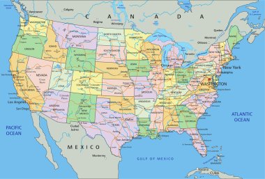 Amerika Birleşik Devletleri - siyasi harita