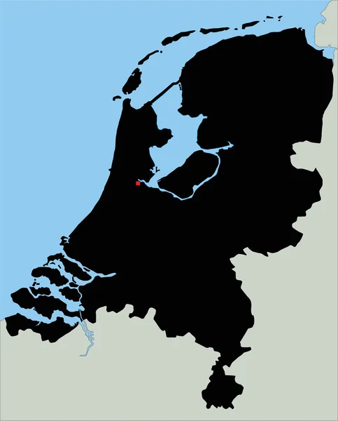 Ολλανδία silhouette χάρτης. — Διανυσματικό Αρχείο
