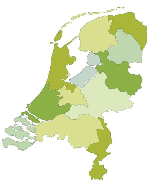 Niederländische politische Landkarte mit getrennten Ebenen. — Stockvektor