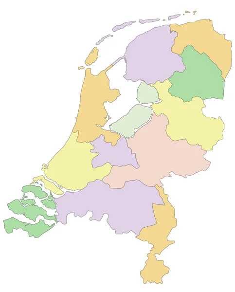 荷兰-政治地图 — 图库矢量图片