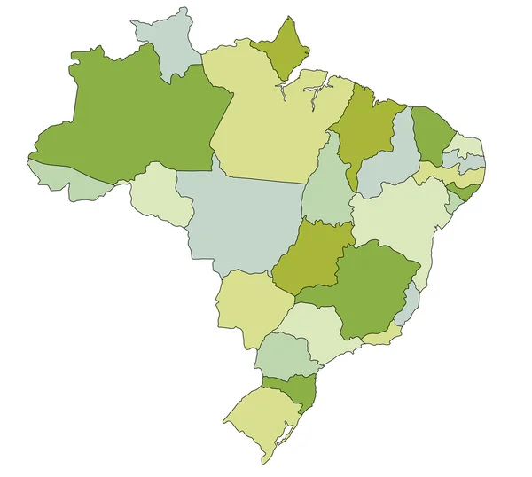 Brasil - mapa político . —  Vetores de Stock