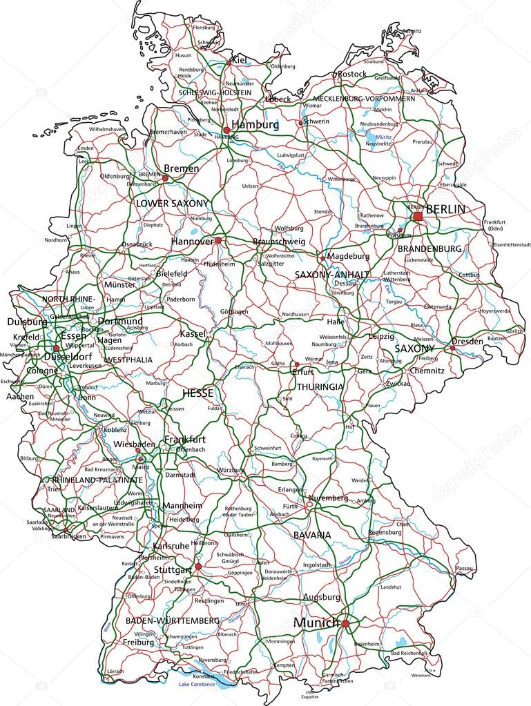 Germany road and highway map.