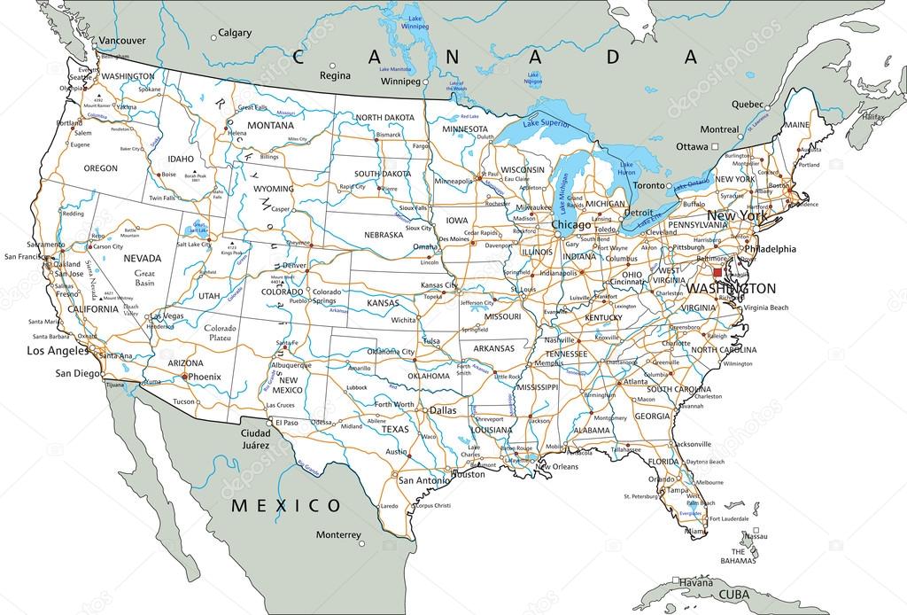 United States of America road map