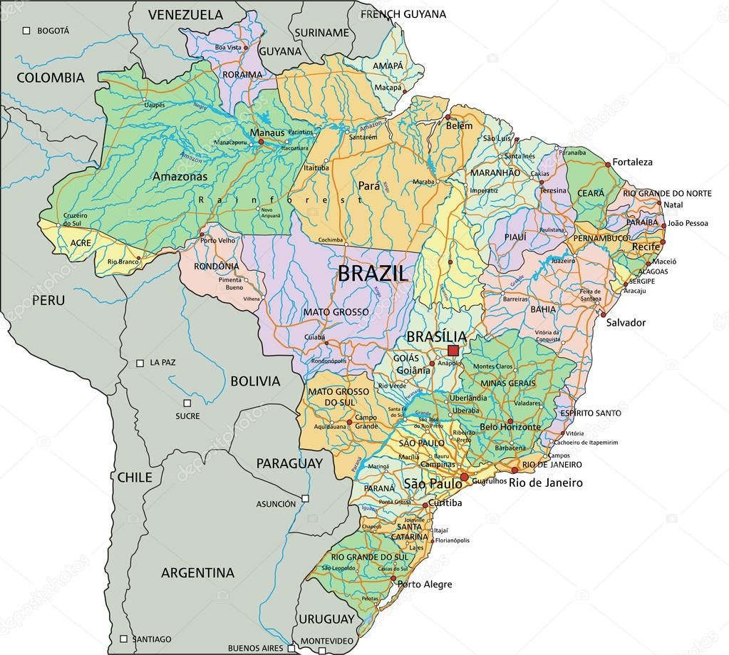 Brazil -  political map