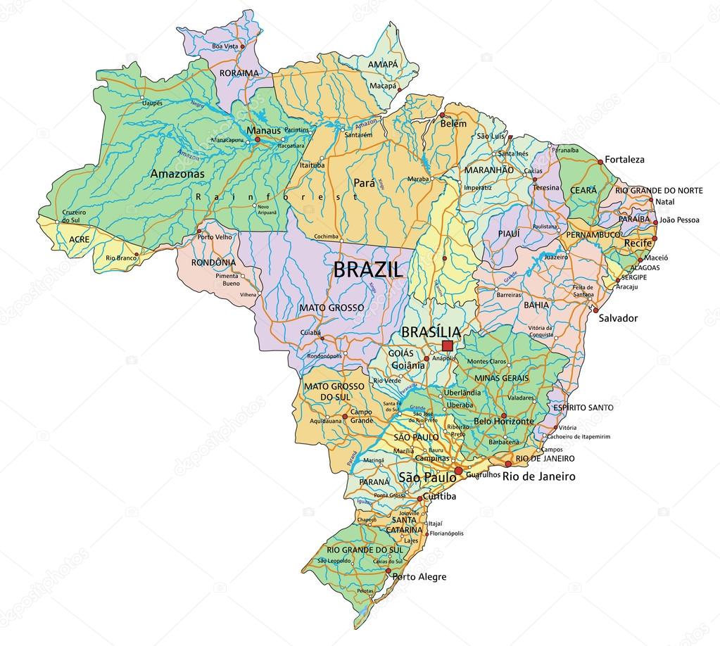 Brazil -  political map