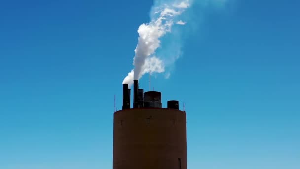 Kouřový Výhled Komínového Průmyslu Městská Životní Scéna Pohled Továrny Kouřový — Stock video