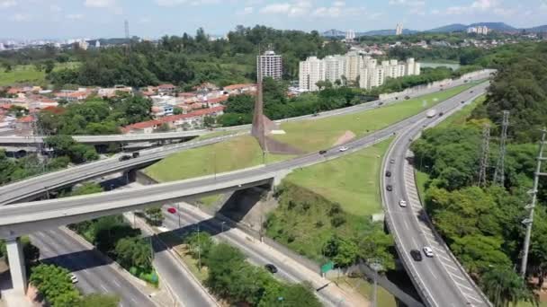 Miejska Scowa Scena Życia Sao Paulo Brazylii Krajobraz Drogi Scena — Wideo stockowe