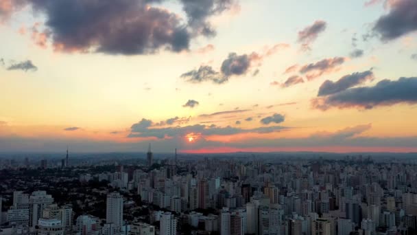 Stadtleben Bunte Skyline Sonnenuntergangslandschaft Sao Paulo Brasilien Urbane Szene Des — Stockvideo