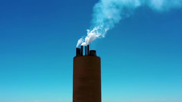 Toxický Kouř Pohledu Kominíka Tovární Krajina Toxický Kouř Pohledu Kominíka — Stock video