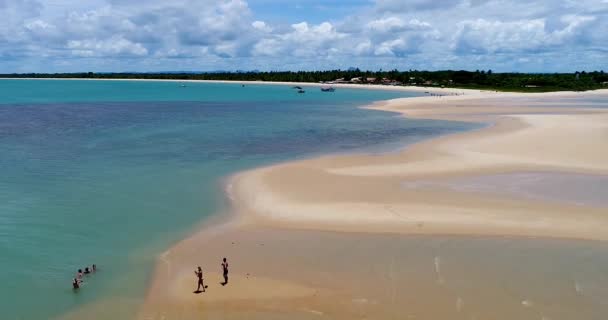 Praia Corumbau Prado Bahia Brasil Vista Para Mar Sandbar Seascape — Vídeo de Stock