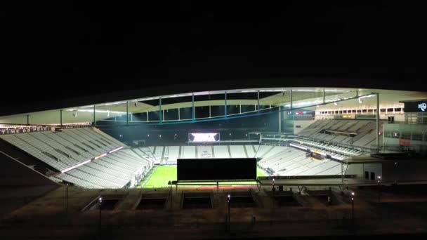 Corinthians Arena Stadion Nachts Itaquera Sao Paulo Brazilië Verlichte Voetbalstadion — Stockvideo