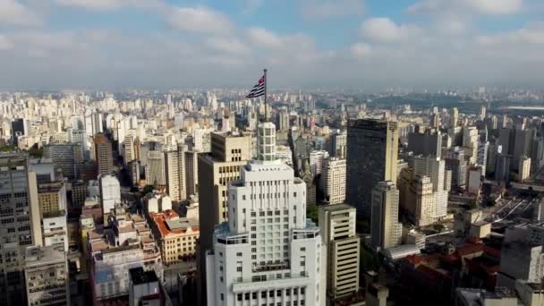 Farol Santander Şehir Manzarası Sao Paulo Şehrindeki Gökdelen Farol Santander — Stok video