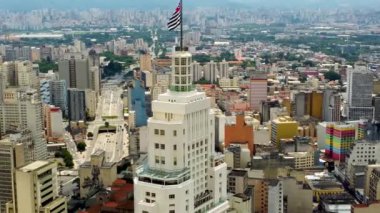 Farol Santander 'in şehir manzarası, Sao Paulo şehrindeki gökdelen. Farol Santander' ın şehir manzarası, Sao Paulo şehrindeki gökdelen. Brezilya 'nın Sao Paulo şehrindeki gökdelen..