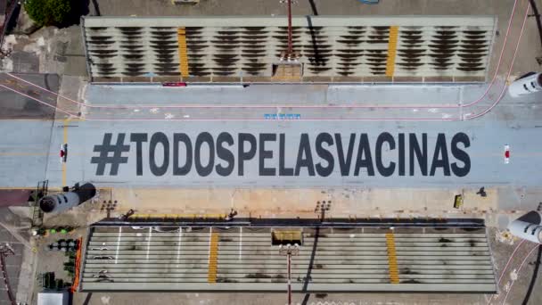 Kampagne Todospelasvacinas Ansicht Sambodromo Anhembi Sao Paulo Stadt Brasilien Kampagne — Stockvideo