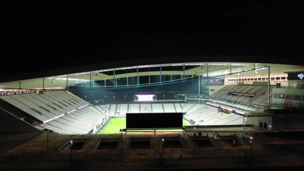 Corinthians Arena Stadium Άποψη Νύχτα Itaquera Σάο Πάολο Βραζιλία Φωτισμένη — Αρχείο Βίντεο