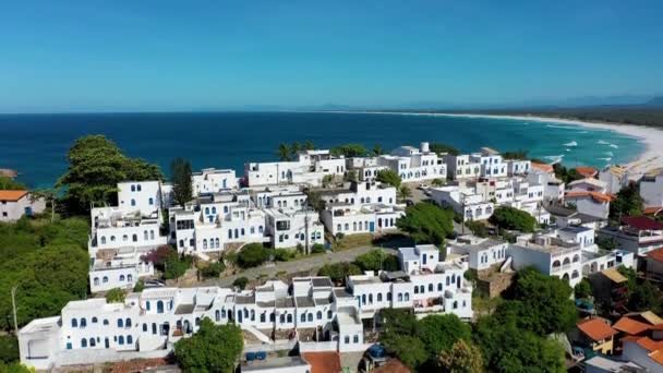 Küstenblick Auf Häuser Arraial Cabo Rio Janeiro Brasilien Küstenblick Auf — Stockvideo