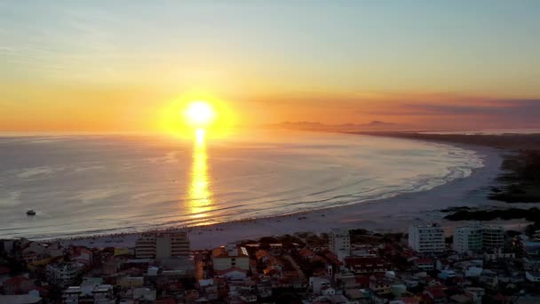 Vista Sul Mare Del Tramonto Sulla Spiaggia Arraial Cabo Rio — Video Stock