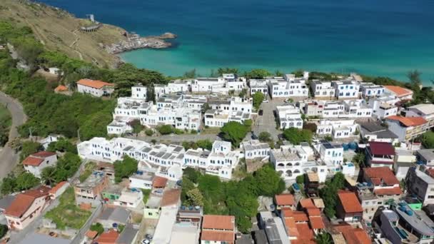 Vista Costeira Praia Arraial Cabo Rio Janeiro Brasil Vista Costeira — Vídeo de Stock