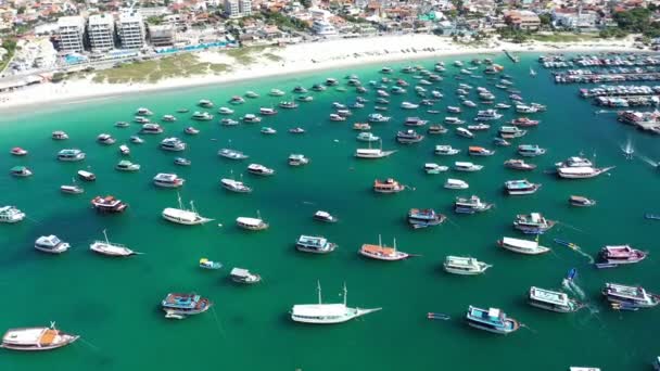 Vista Para Barcos Arraial Cabo Rio Janeiro Brasil Vista Para — Vídeo de Stock