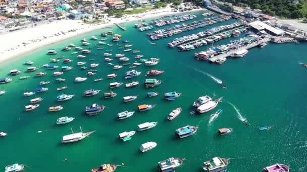 Botes Vista Playa Arraial Cabo Río Janeiro Brasil Vista Del — Vídeos de Stock