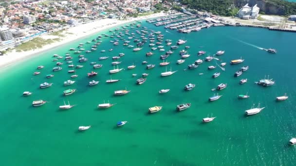 Vista Para Barcos Arraial Cabo Rio Janeiro Brasil Vista Para — Vídeo de Stock