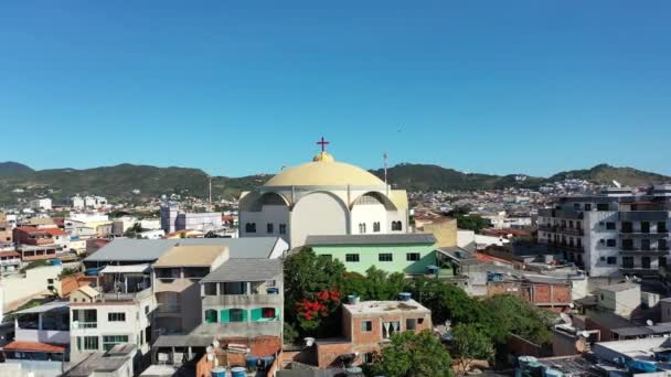 Église Médiévale Arraial Cabo Ville Côtière Rio Janeiro Brésil Église — Video