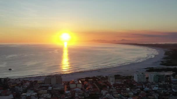 Vista Pôr Sol Sobre Praia Arraial Cabo Rio Janeiro Brasil — Vídeo de Stock