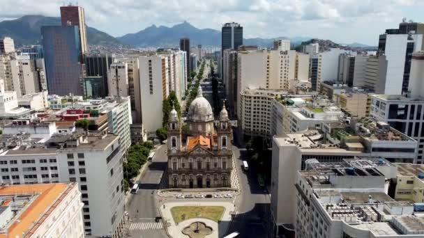 Igreja Nossa Senhora Candelaria Rio Janeiro Brasil Vista Medieval Iglesia — Vídeos de Stock