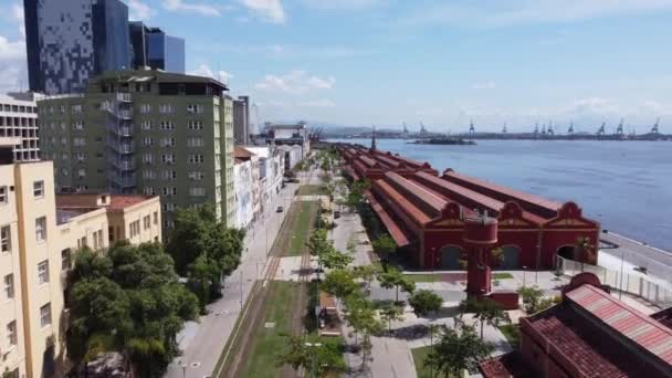 Město Rio Janeiro Centru Brazílie Město Pohled Vlakové Nádraží Cityscape — Stock video