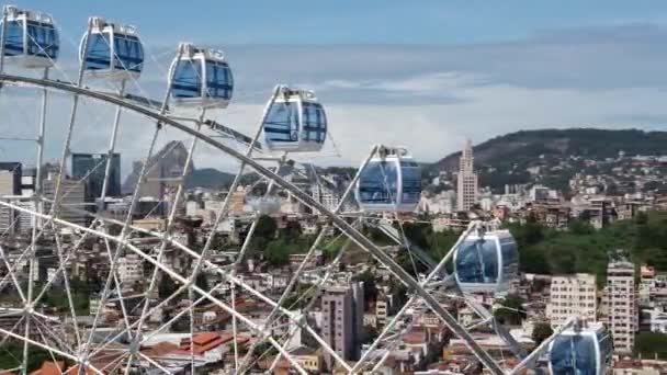 Major Ferris Wiel Van Latin America Uitzicht Het Centrum Rio — Stockvideo