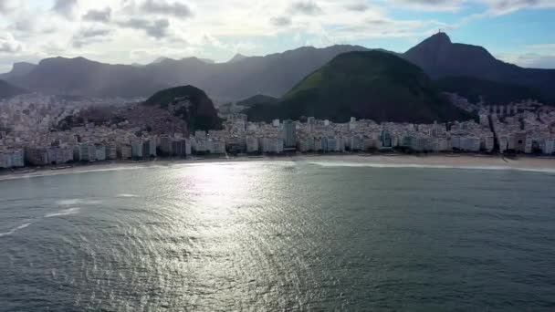 Nascer Sol Praia Copacabana Cidade Costeira Rio Janeiro Brasil Vista — Vídeo de Stock