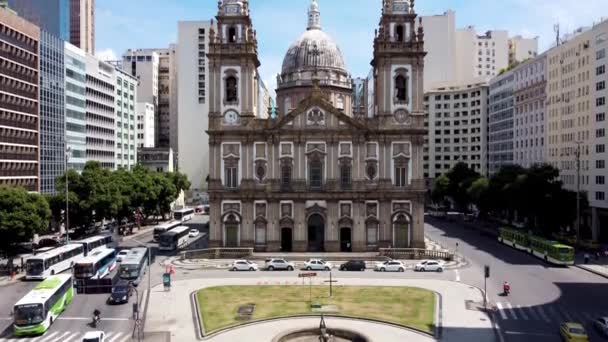 Igreja Nossa Senhora Candelaria Rio Janeiro Város Brazília Középkori Templom — Stock videók
