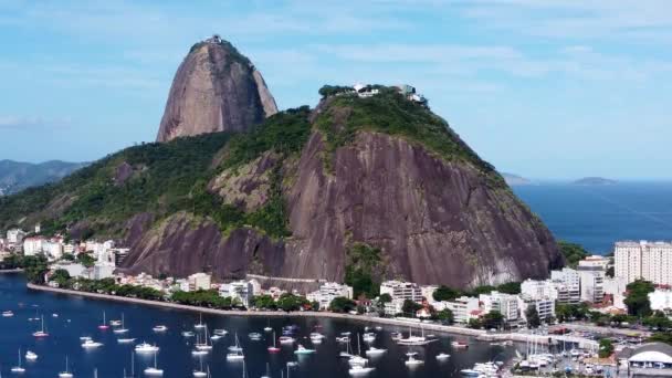 Sugarloaf Mountain Rio Janeiro Brazil Pao Acucar Vue Près Plage — Video