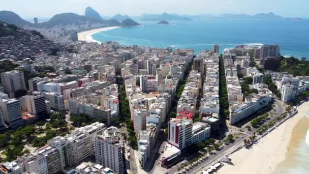 Merenranta Ipanema Ranta Rio Janeiro Rannikkokaupunki Brazil Cityscape View Seaside — kuvapankkivideo