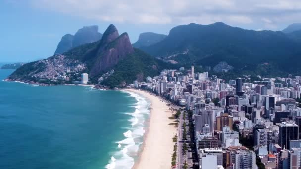 Морской Мыс Пляжа Ботафого Вид Горы Sugarloaf Город Рио Жанейро — стоковое видео