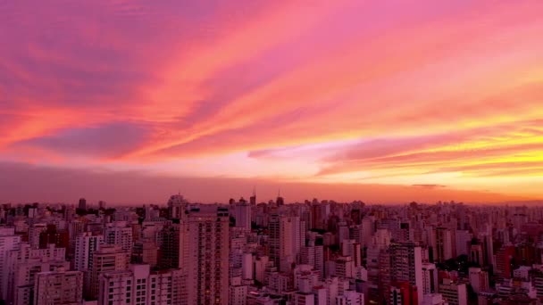 Cityscape View Sunset San Paolo Urban City Brazil Cityscape View — Video Stock