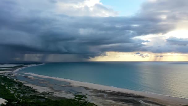 Dünen Von Jericoacoara Strand Ceara Brasilien Sandbar Blick Auf Exotische — Stockvideo