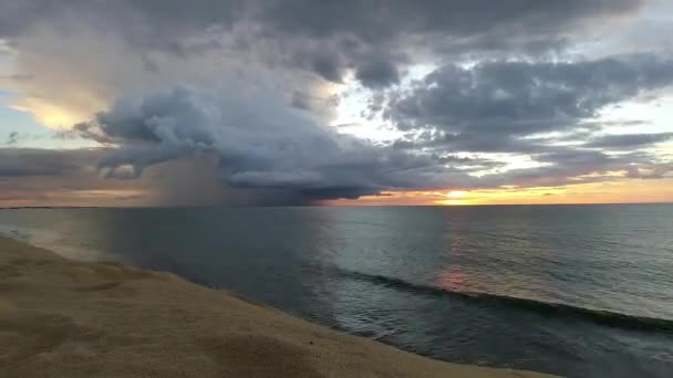 Vista Pôr Sol Parque Nacional Jericoacoara Ceará Brasil Cena Tropical — Vídeo de Stock