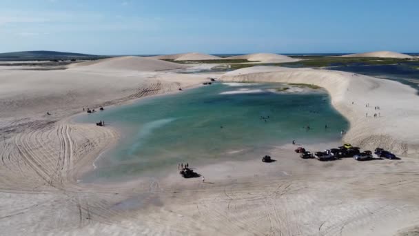 Parque Natural Dunas Areia Montanha Praia Jericoacoara Ceará Brasil Panorama — Vídeo de Stock
