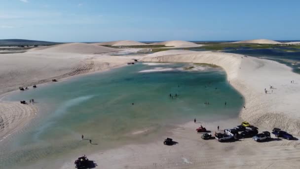 Widok Wydm Jericoacoara Plaży Ceara Brazylia Idylliczny Widok Laguny Dunes — Wideo stockowe