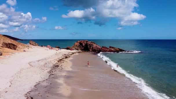 Pejzaż Morza Plaży Jericoacoara Ceara Brazylia Scena Przyrody Widok Plażę — Wideo stockowe