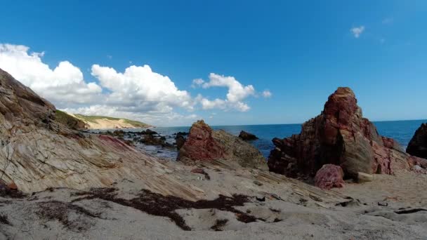 Widok Morze Plaży Jericoacoara Ceara Brazylia Tropikalna Scena Morzem Widok — Wideo stockowe