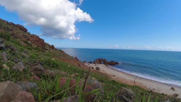 Pejzaż Morza Plaży Jericoacoara Ceara Brazylia Scena Przyrody Widok Plażę — Wideo stockowe