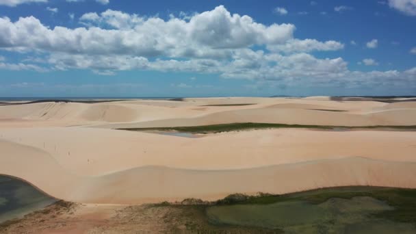 Tropické Písečné Pláže Duny Pohled Jericoacoara Ceara Brazílie Tropické Písečné — Stock video