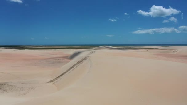 熱帯砂のビーチと砂丘の景色 ジェリコアコアラ シーラ ブラジル熱帯砂のビーチと砂丘の景色 ジェリコアコアラ シーラ ブラジル熱帯砂のビーチと砂丘の景色 ジェリコアコアラ シーラ ブラジル — ストック動画