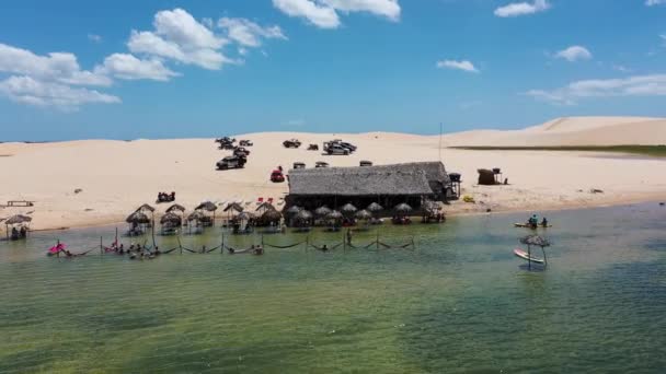 Dune Sabbia Naturale Della Spiaggia Gerico Acoara Ceara Brasile Deserto — Video Stock