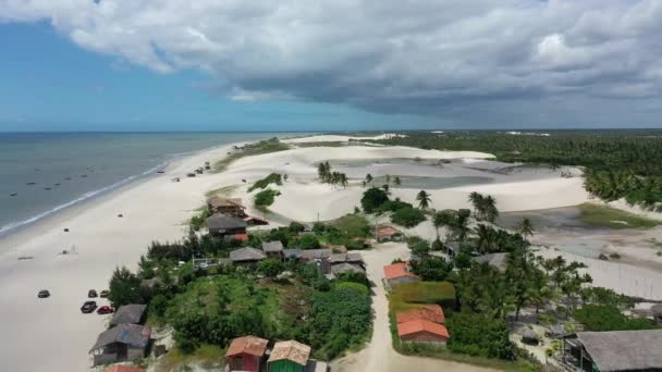 Tropical Scene Jericoacoara Ceara Brazil Exotic Destination Sand Dunes Tropical — Wideo stockowe