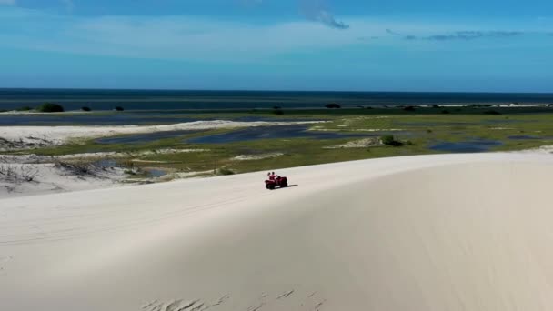 Tropický Pohled Písečné Duny Jericoacoara Ceara Brazil Cars Scéna Tropický — Stock video