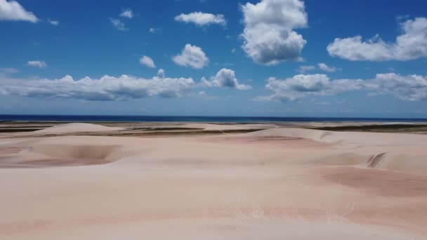 Widok Piaskownicę Wydmy Jericoacoara Ceara Brazylia Krajobraz Przyrody Sandbar Widok — Wideo stockowe